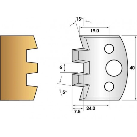 Jeu de 2 fers profiles hauteur 40X4 mm n° 114