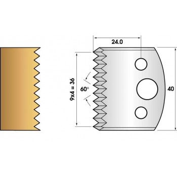 Profilmesser oder abweiser 40 mm n° 117 - schiften sägezahn