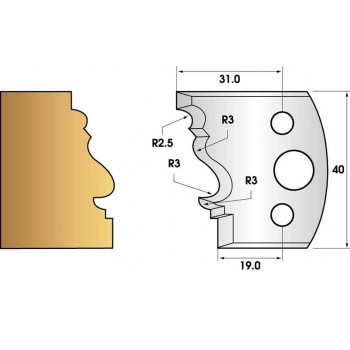 Jeu de 2 fers profiles hauteur  40X4 mm n° 122