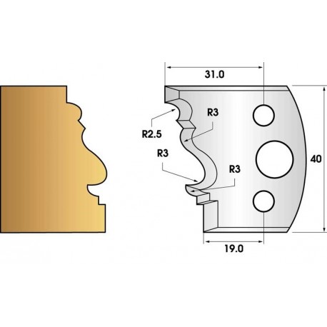 Jeu de 2 fers profiles hauteur 40X4 mm n° 122