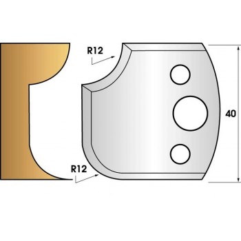 Coltelli e limitatori de 40 mm n° 176 - 1/4 di giro 12 mm