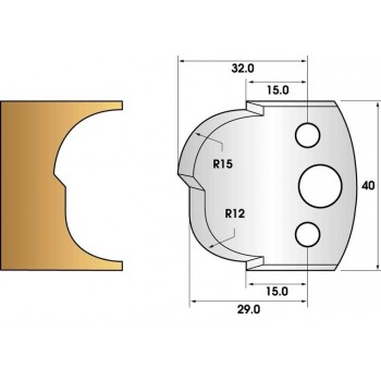 Profilmesser oder abweiser 40 mm n° 115 - urlaub 12 und 15mm