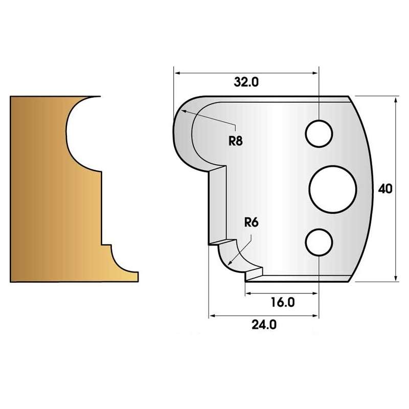 Jeu de 2 fers profiles hauteur  40X4 mm n° 54