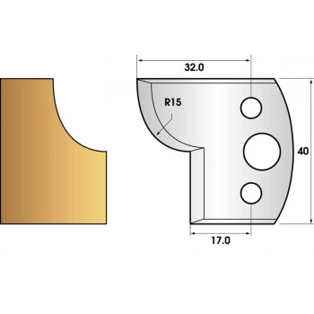 Coltelli e limitatori de 40 mm n° 57 - off raggio 15mm