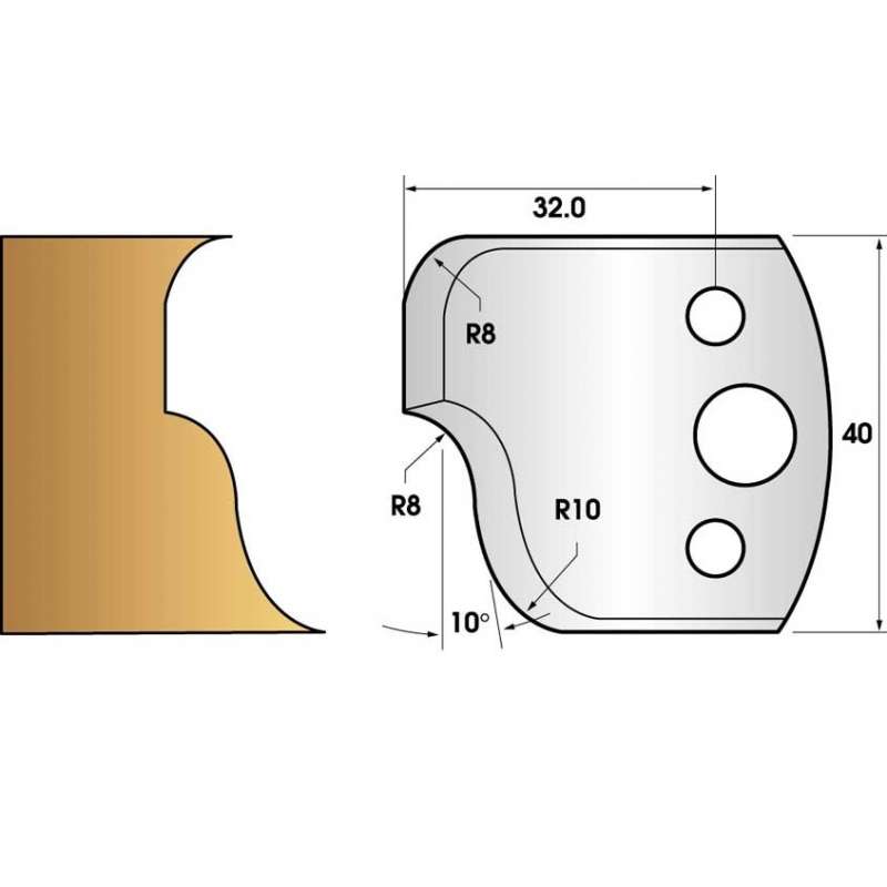 Profile knives or limiters 40 mm n° 59 - cove