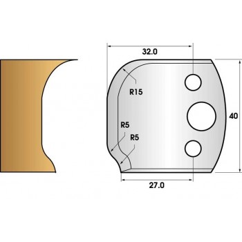 Profile knives or limiters 40 mm n° 60 - ogee and leave