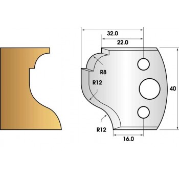 Coltelli e limitatori de 40 mm n° 61 - cove e lasciare