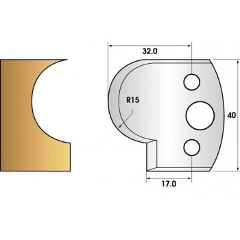 Coltelli e limitatori de 40 mm n° 65 - gola di 15mm