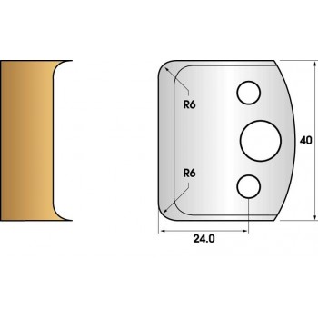 Paire de fers de toupie hauteur 40 n° 69 - rayon 6mm