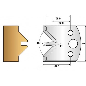 Profile knives or limiters 40 mm n° 71 - crafting female