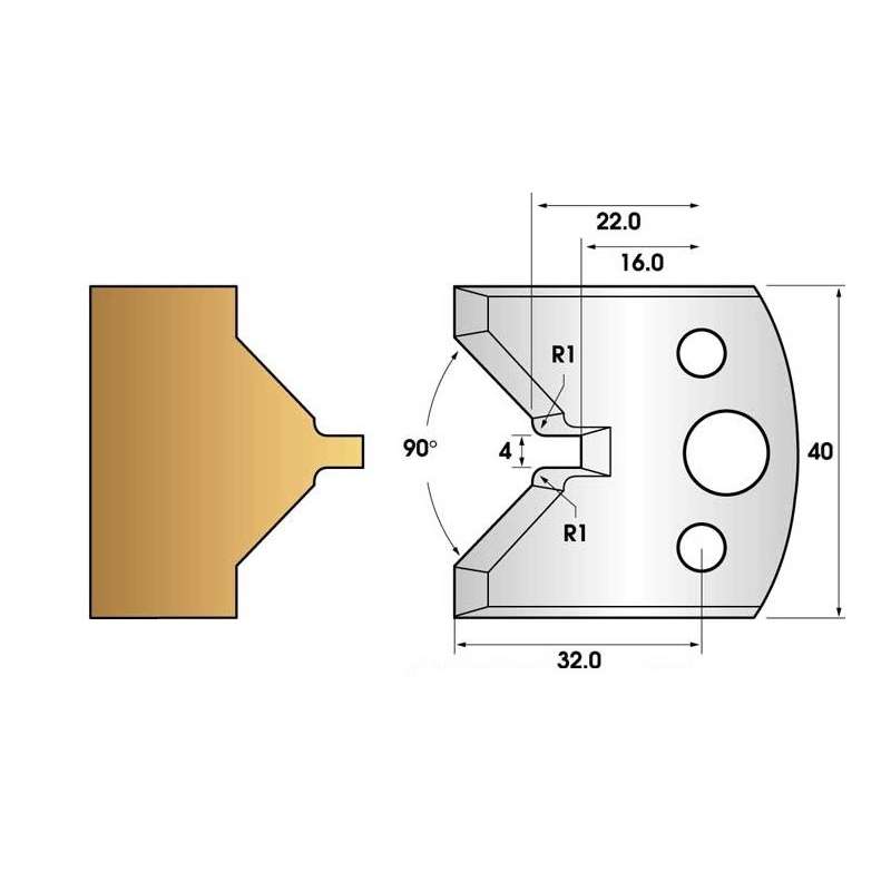 Jeu de 2 fers profiles hauteur  40X4 mm n° 72