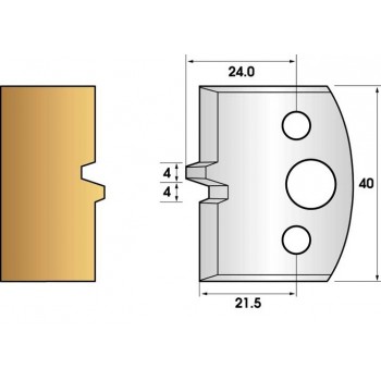 Coltelli e limitatori de 40 mm n° 74 - bouvetage trapezio semplice