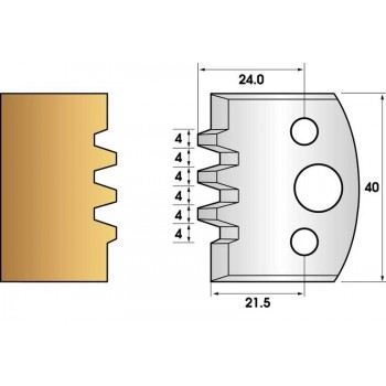 Paire de fers de toupie hauteur 40 n° 76 - bouvetage trapézoidal triple