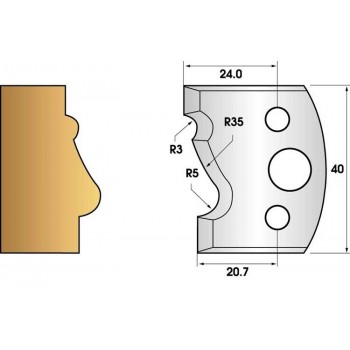 Coltelli e limitatori de 40 mm n° 81 - stampaggio Luigi XV