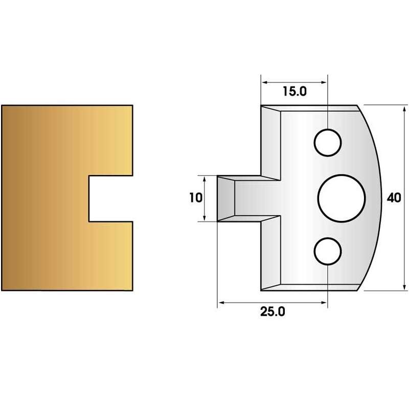 Coltelli e limitatori de 40 mm n° 91 - groove 10mm