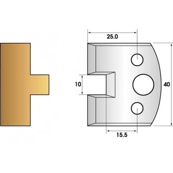 Paire de fers de toupie hauteur 40 n° 92 - languette 10mm