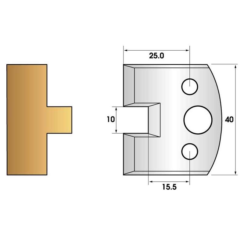 Coltelli e limitatori de 40 mm n° 92 - lingua 10mm