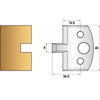 Coltelli e limitatori de 40 mm n° 94 - groove 8mm