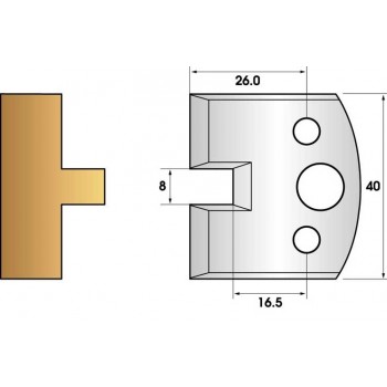 Profile knives or limiters 40 mm n° 95 - tongue 8mm