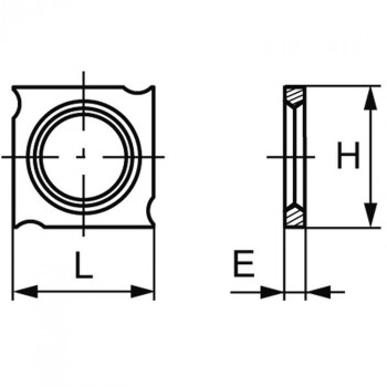 Inserto in metallo duro (araseurs) 18x18x1.95 mm