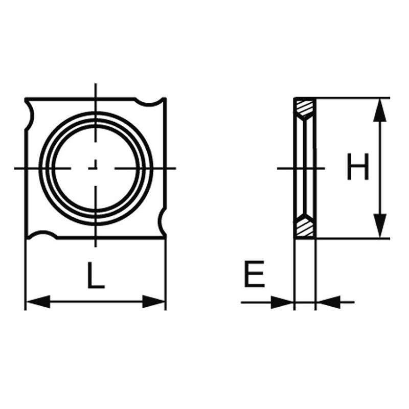 Inserto in metallo duro (araseurs) 18x18x1.95 mm