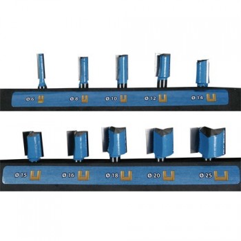10 pieces straight router bit sets - Shank 8 mm