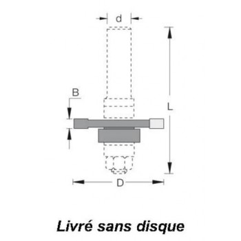 Arbor for Slot cutter - Shank 6 mm