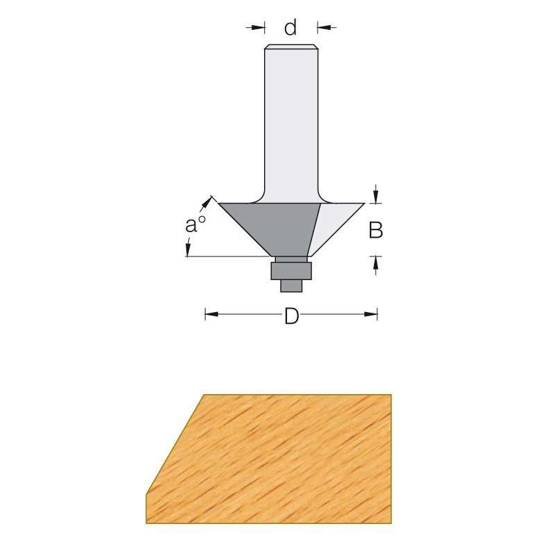 25° Chamfer router bit Shank 6 mm Probois machinoutils