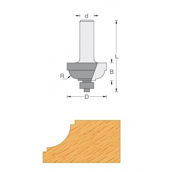 Classical ogee router bit Ø 25.4 - Shank 6 mm