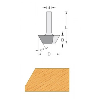 Fraise à chanfreiner sans guide Q8 MM - DIA 27 X LU 9 angle 45°