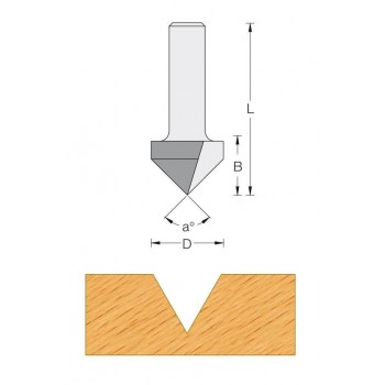 V-Grooving router bit - Shank 8 mm