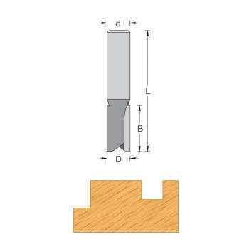 Nutfräser Ø 20 mm sehr länge serie - Shaft 12 mm