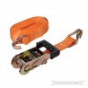 Strap tie-down 3 tonnes to pulley with a ratchet, rubberized 6 m