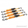 Correa de amarre de 750 kg polea con un trinquete, de goma de 4 m (pack de 4)