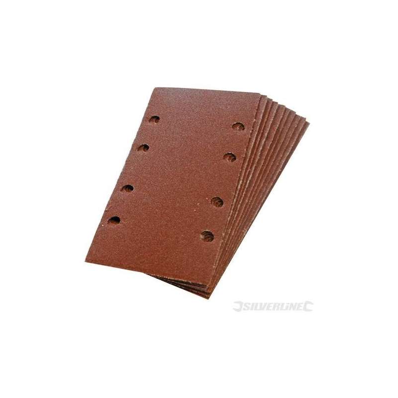 Hojas de lija rectangulares perforadas autoadherentes 93x190 mm grano 120, 10 piezas