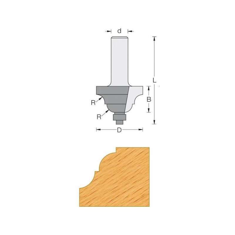 Fresa para perfilar Ø 33.4 mm - Cola 8 mm