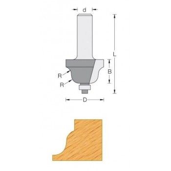 Roman ogee router bit Ø 28.7 - Shank 6 mm