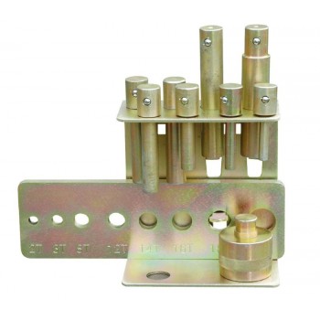 Kit de 8 poinçons avec plaque de fixation pour presses Holzmann