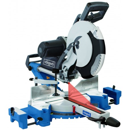 Scie à onglet radiale à double inclinaison Ø305 Scheppach HM120L