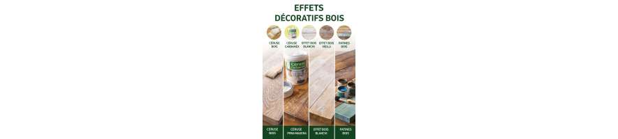 Effets décoratifs bois céruse patine bois